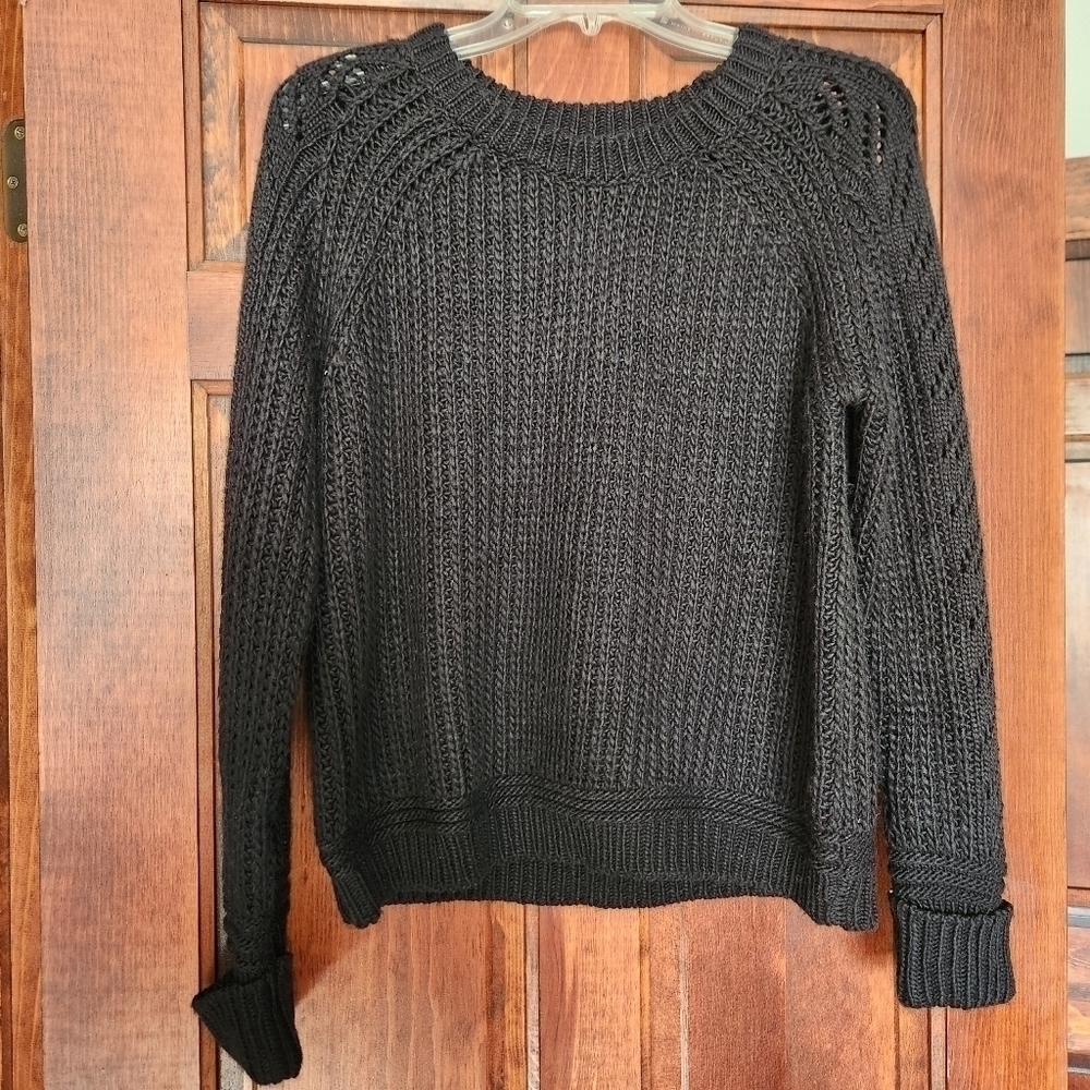 John + Jenn Knit Crew Neck Sweater - Size Small - Black